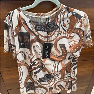 2Fly Cowgirl Western Mesh Festival Top T-Shirt NEW